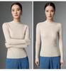 Women's Slim Fit Cashmere High Neck Knit Pullover - Warm Seamless Base Layer Sweater for Autumn and Winter