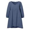 Autumn Solid Cotton and Linen Casual Shirt Women V-neck Pleated Lantern Sleeve Plus Size Blouse Women Tops Fashion Elegant Vintage Lady Shirts 24688