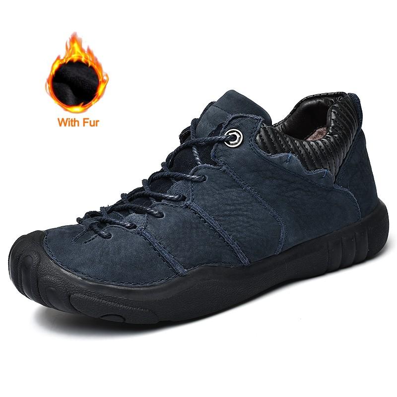 New Handmade Genuine Leather Men Sneakers Luxury Brand Designer Casual Shoes Outdoor Breathable Climb Men's Shoes Male Mocassins