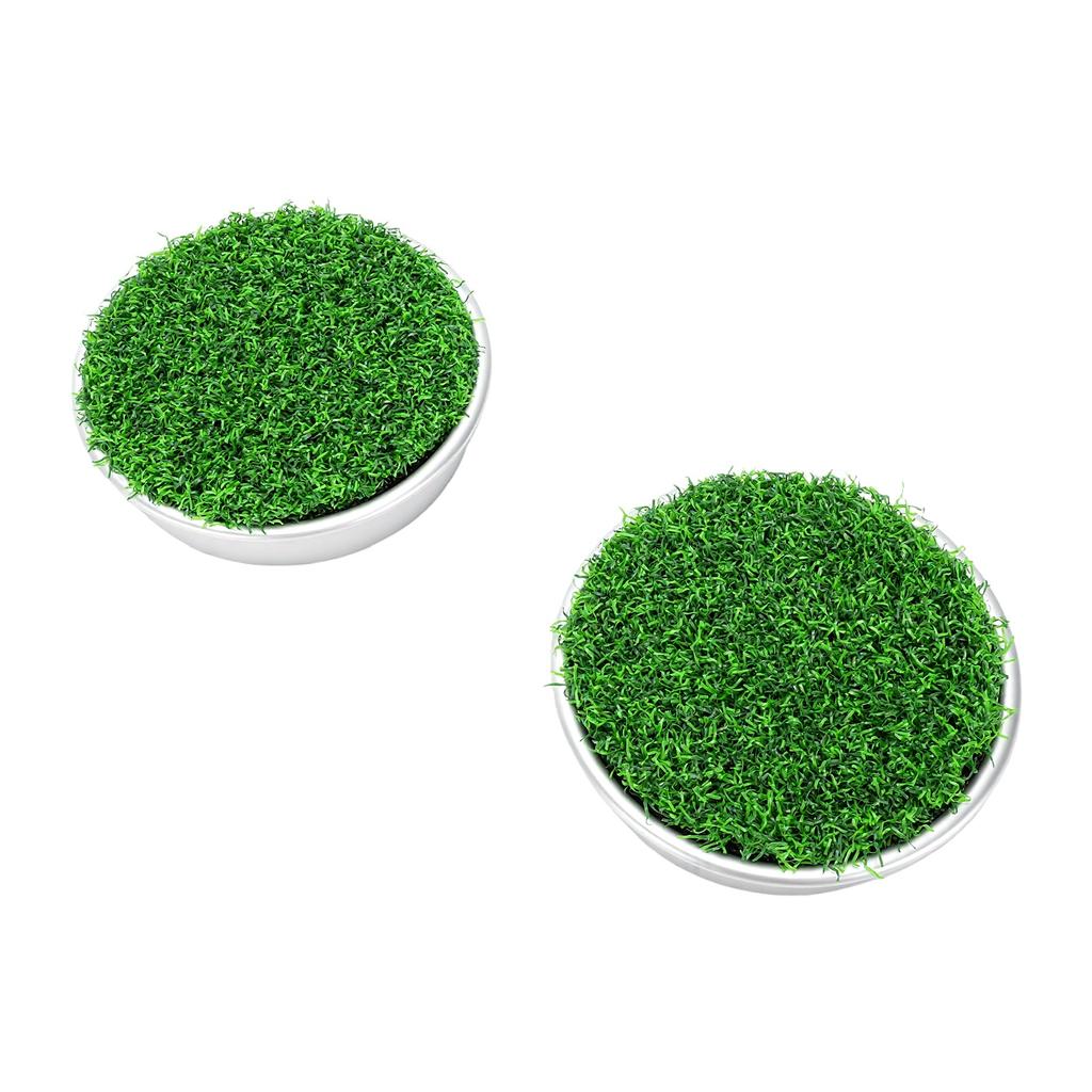2 Stück Golf Lochbecher Putting Green Metallbasis Simuliertes Rasen Putting Green Lochabdeckung für Backyard Übung