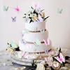 Zonon 60 Pcs Butterfly Cake Toppers with Happy Birthday Cake Topper, 3D Butterfly Topper Mixed Size Color Party Decors for Birthday Wedding