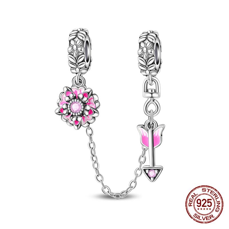 Original 100% 925 Silver Star Moon Safety Chain Fit 925 Original Bracelet & 3mm Bracelet DIY Jewelry Making Women Gift