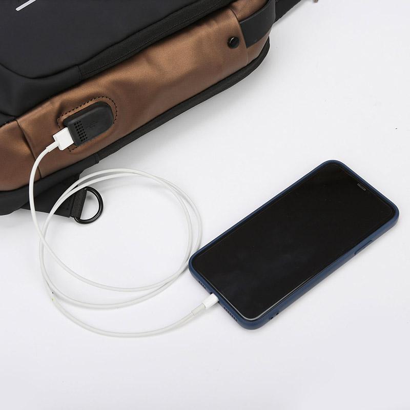 Męska wielofunkcyjna antykradzieżowa torba na ramię USB Crossbody Bag Travel Sling Bag Pack Messenger Pack Chest Bag