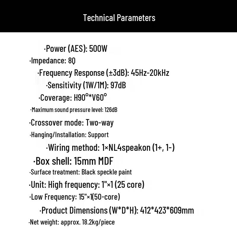 TAKSTAR KP-15 Professional 15-inch Full-Range Speaker CN plug (adapter included)