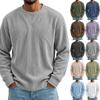 Men's Corduroy Long Sleeve Crewneck T-Shirt Casual Athletic Top for Everyday Wear