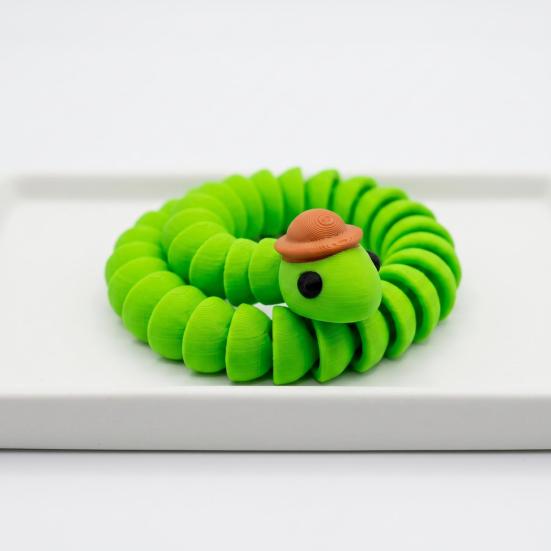 3D Printed Snake Figure Flexible Animal Fidget Toy Cute Articulating Snake Desk Toy for Collectors Easter Basket Stuffer