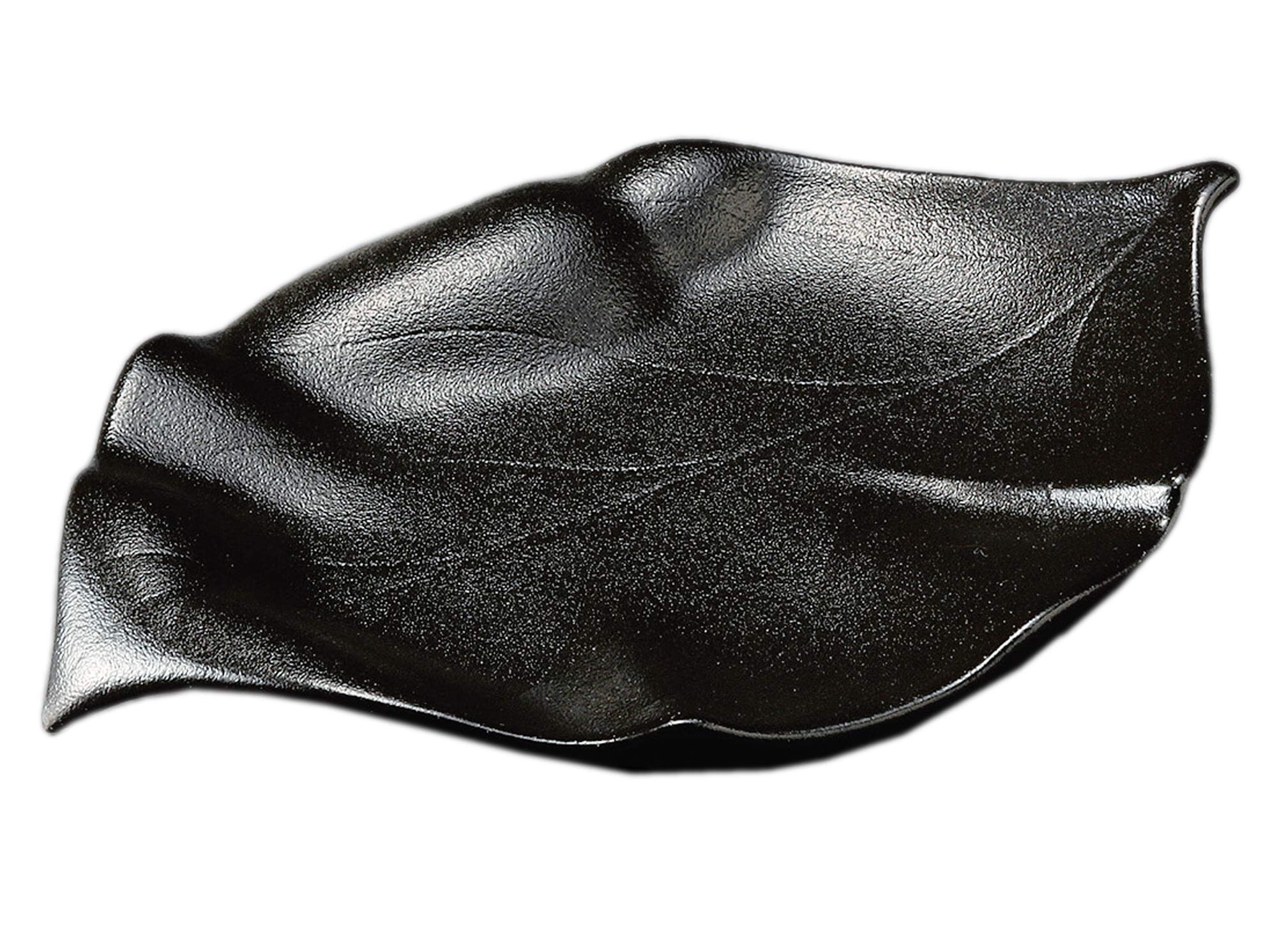

Mino ware long plate, commercial grade, made in Japan, 26 x 18 x 3 cm, Setoguro young leaf pattern, 20805234
