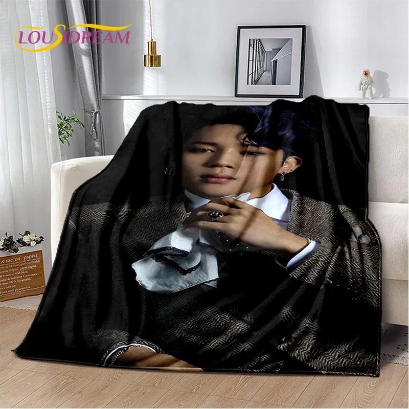 3D Kpop Jeon Jung Kook Jk JIMIN Star Blanket,Soft Throw Blanket for Home Bedroom Bed Sofa Picnic Travel Office Cover Child Gift