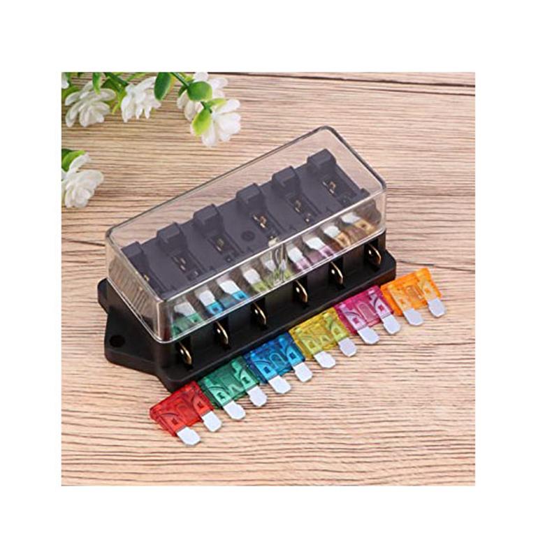 6 Way Fuse Holder Box Car Vehicle Circuit Blade Fuse Box Block With ATO Fuse Block Auto Car Accessories