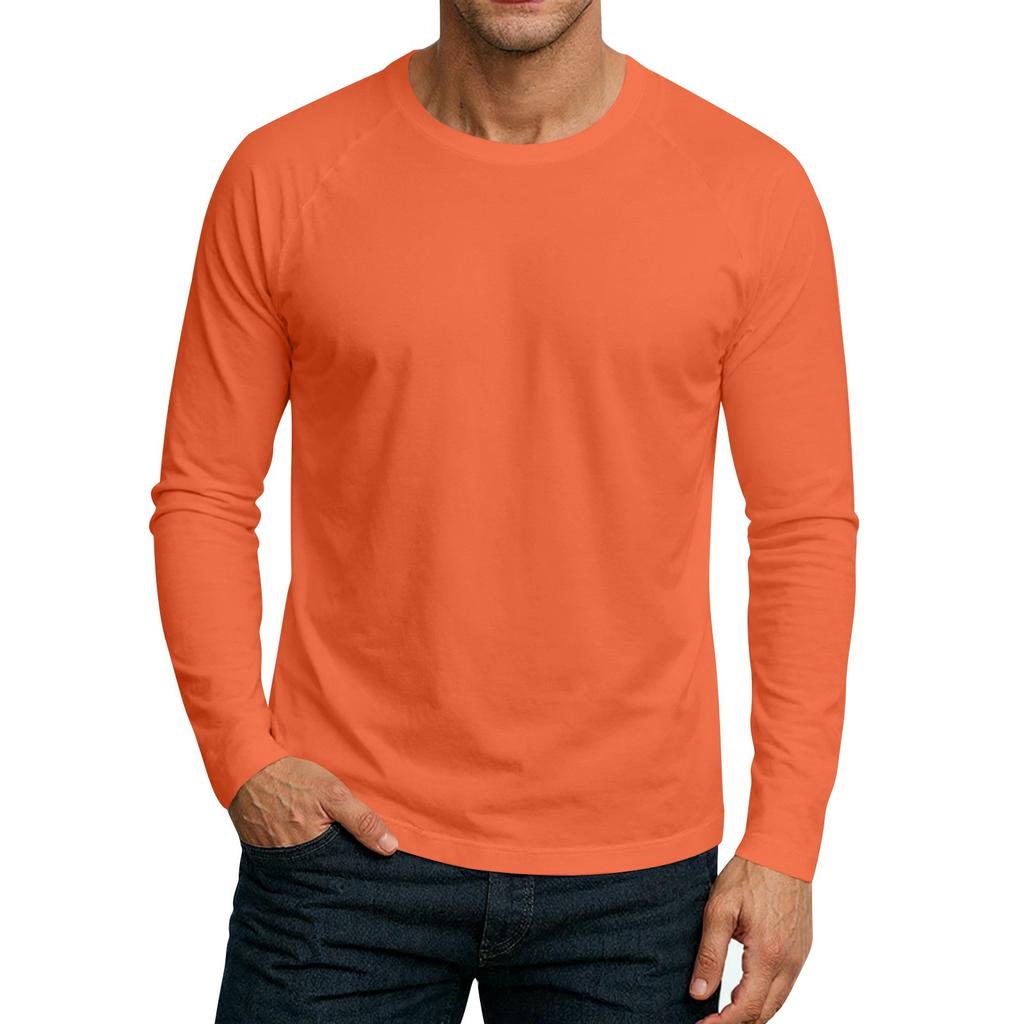 Men's Round Neck Plunger Long Sleeve T-Shirt Top