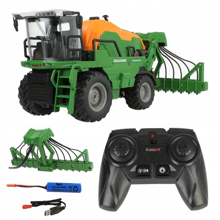 Traktor Zabawka Zdalnie Sterowany Rc Maszyna Rolnicza + Opryskiwacz Z Wodą