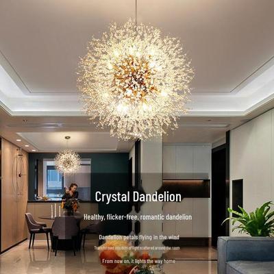 Nordic Crystal Dandelion Chandelier - Modern Luxury Light for Living Room & Bedroom