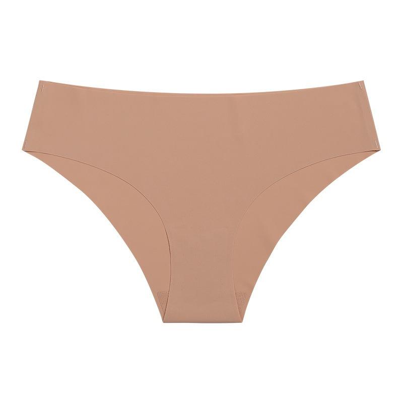 Large Size Knicker Seamless One-piece Underwear for Women Ice Silk Briefs Skin Friendly Low Waist Fitness Sports Panties