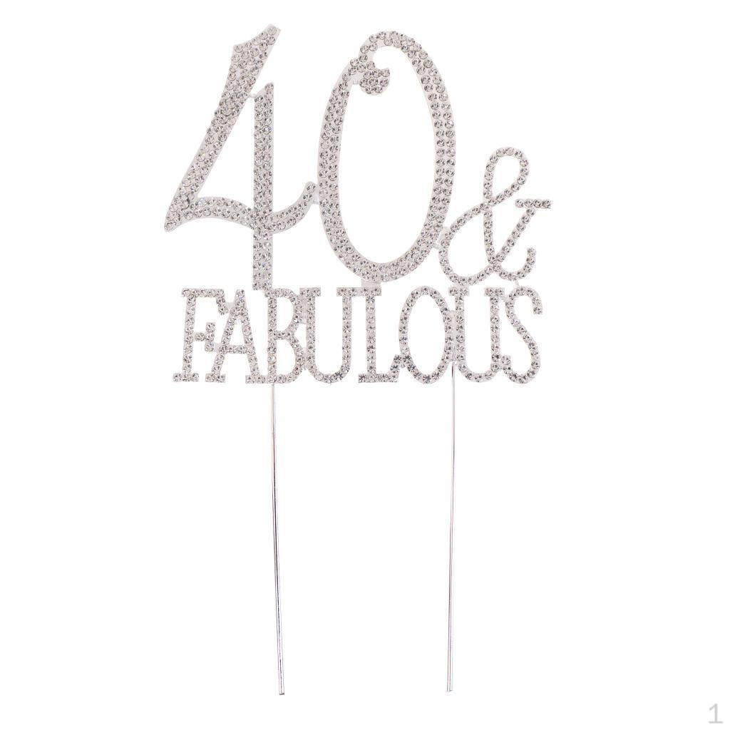 

Сверкающие стразы, 40 цифр, монограмма, топпер для торта, украшение на день рождения, годовщину