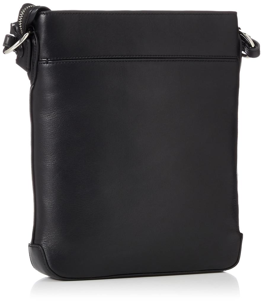 P.I.D. Water-Repellent Leather Shoulder Bag PAZ103 Black