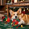 Χριστουγεννιάτικες Μπάλες Παιχνίδι Σκύλου Ανθεκτικές στο Δάγκωμα Παιχνίδια Μασήματος με Σφυρίχτρα Διαδραστικό Παζλ Εργαλείο Αυτο-Διασκέδασης για Ανακούφιση από την Ανία