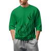 Men'S Round Neck Three-Quarters Sleeve Top Casual Fashion T-Shirt