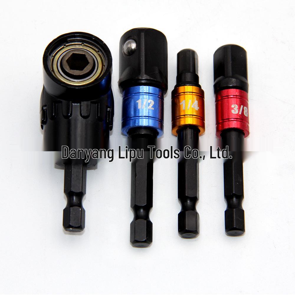 3-Piece Hex Shank Impact Wrench Adapter Set: 1/2, 3/8, & 1/4 Inch Socket for Electric Screwdriver