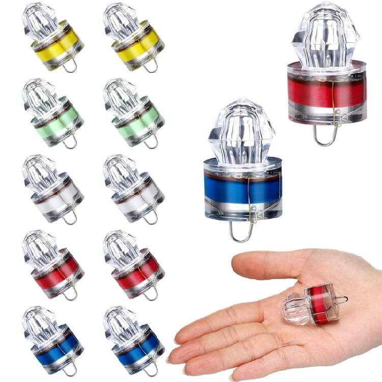Boats Fishing Attractor Light Set with 12 LED Underwater Lures Light, Compacts Hanging Hook Body and Multiple Color Option for Night Fishing Trip