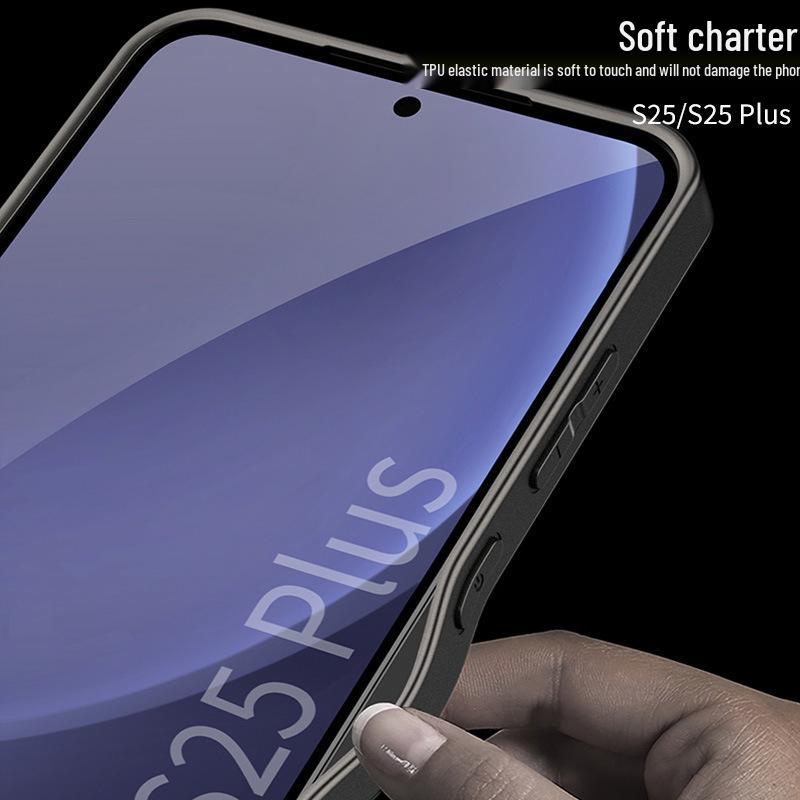 Samsung S25+ Fashionable Solid Color Skin-Feel Protective Phone Case