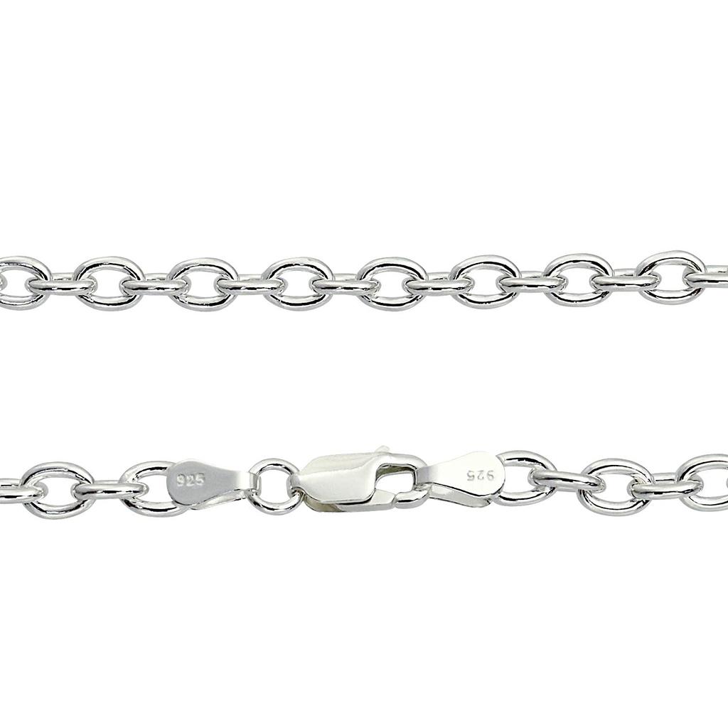 Sears Azuki Chain Silver 50cm Necklace, 925, 4.5mm Wide,