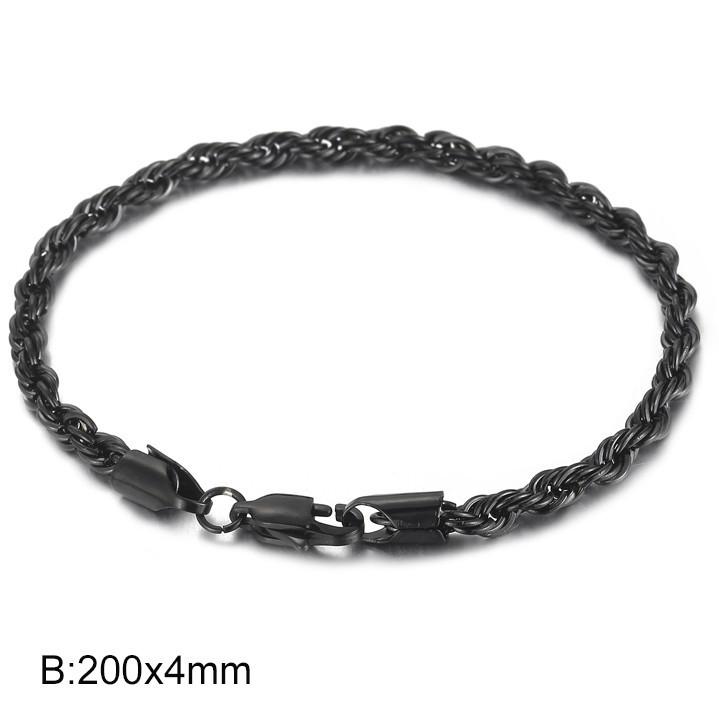 Herren 18k Vergoldetes Gedrehtes Seil Armband, 6mm Edelstahl, Schmuck im Hip-Hop-Stil.