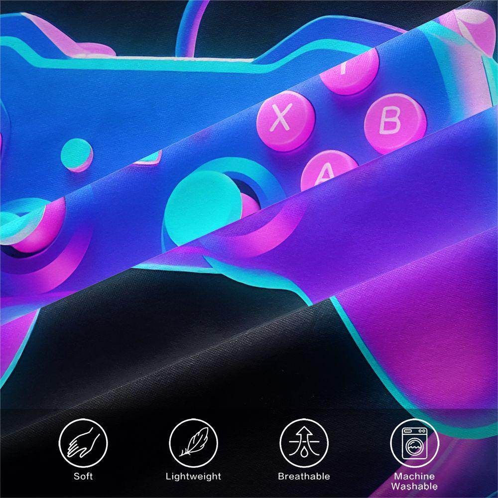 2/3Pcs Neon Gaming Controller Duvet Cover Set(1 Duvet Cover & 1/2 Pillowcase) Soft Bedding Set For Teens Gamer Bedroom Decor