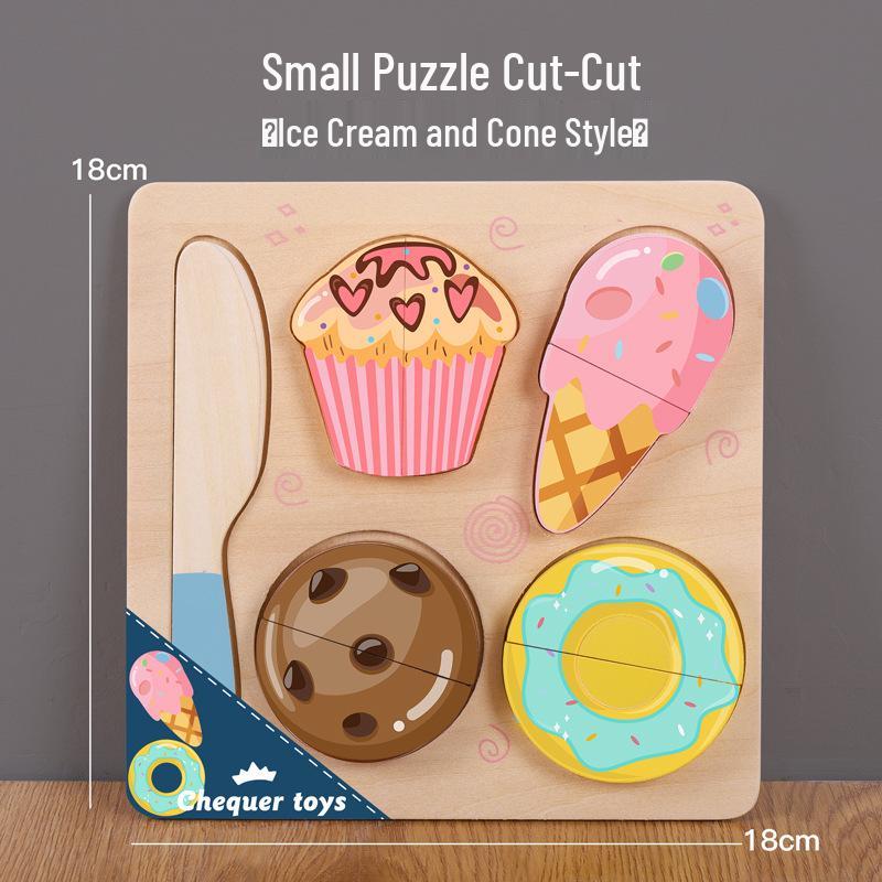 Детский развивающий деревянный игровой набор: Имитация фруктов, овощей и стоматологических инструментов, пазл