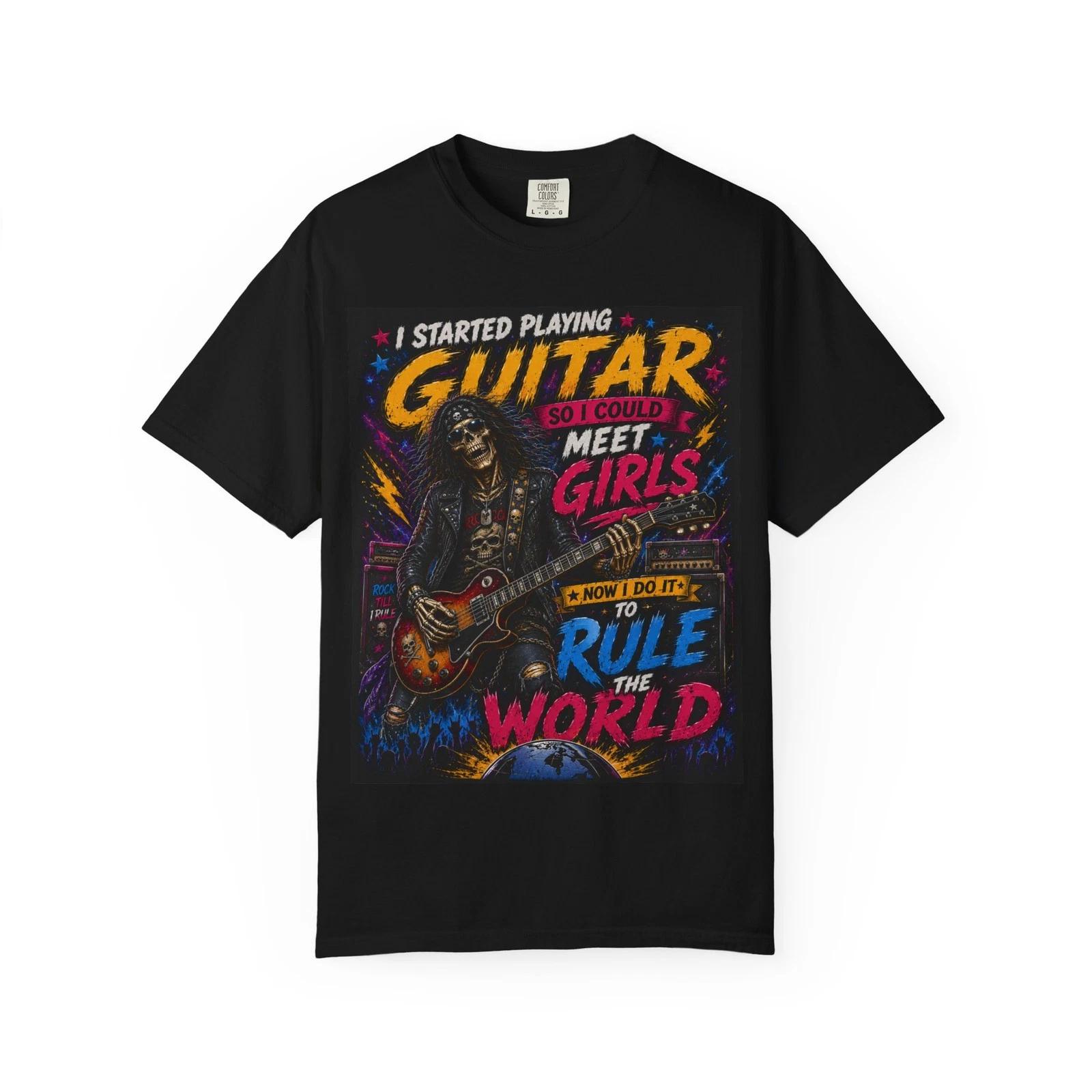 Guitar Player Graphic Tee | I Started Playing Guitar T-Shirt M