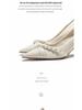 BEIJIANI 3356-1 Knotenperle Xiuhe Satin Hochzeits-Stilettos für Damen