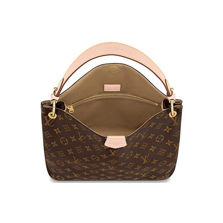Louis Vuitton Graceful Coated Canvas With Leather Handbag Small Women's Brown M43701