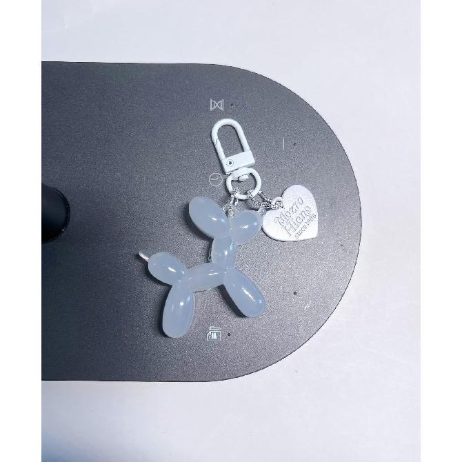 LAEKOU Jelly Balloon Dog Keychain for Women, Cute Bag Charms Key Chain