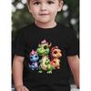 European Sizes Children's Summer Short-Sleeve T-Shirt, Cartoon Print Top for Boys, Featuring a Cute Design, Suitable for Outings and Daily