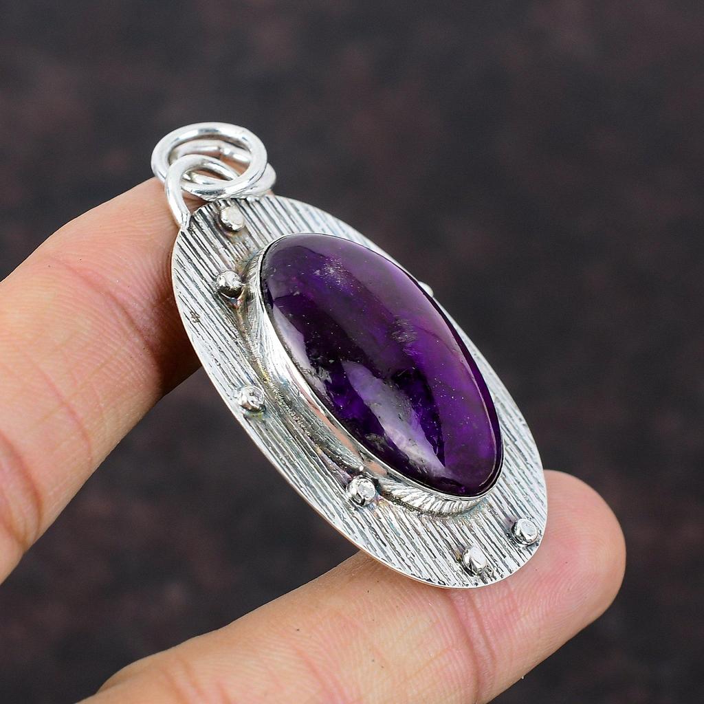 Lila Feuer Labradorit Anhänger Handgefertigter stilvoller Schmuck 925 Sterling Silber Anhänger Echter Edelstein Schmuck Geschenk für Mama Wundervoller Schmuck