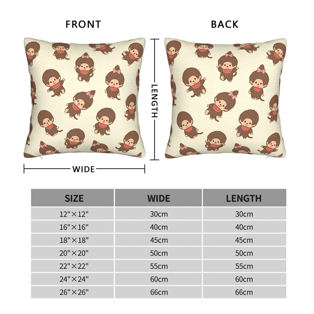 M-Monchhichis Pillowcases  Novelty Pillow Case For Sofa Car Home Decor Graphic Pillow Cover