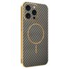 For iPhone 15 Pro Max Phone Case Carbon Fiber Textured Electroplated TPU Back Cover