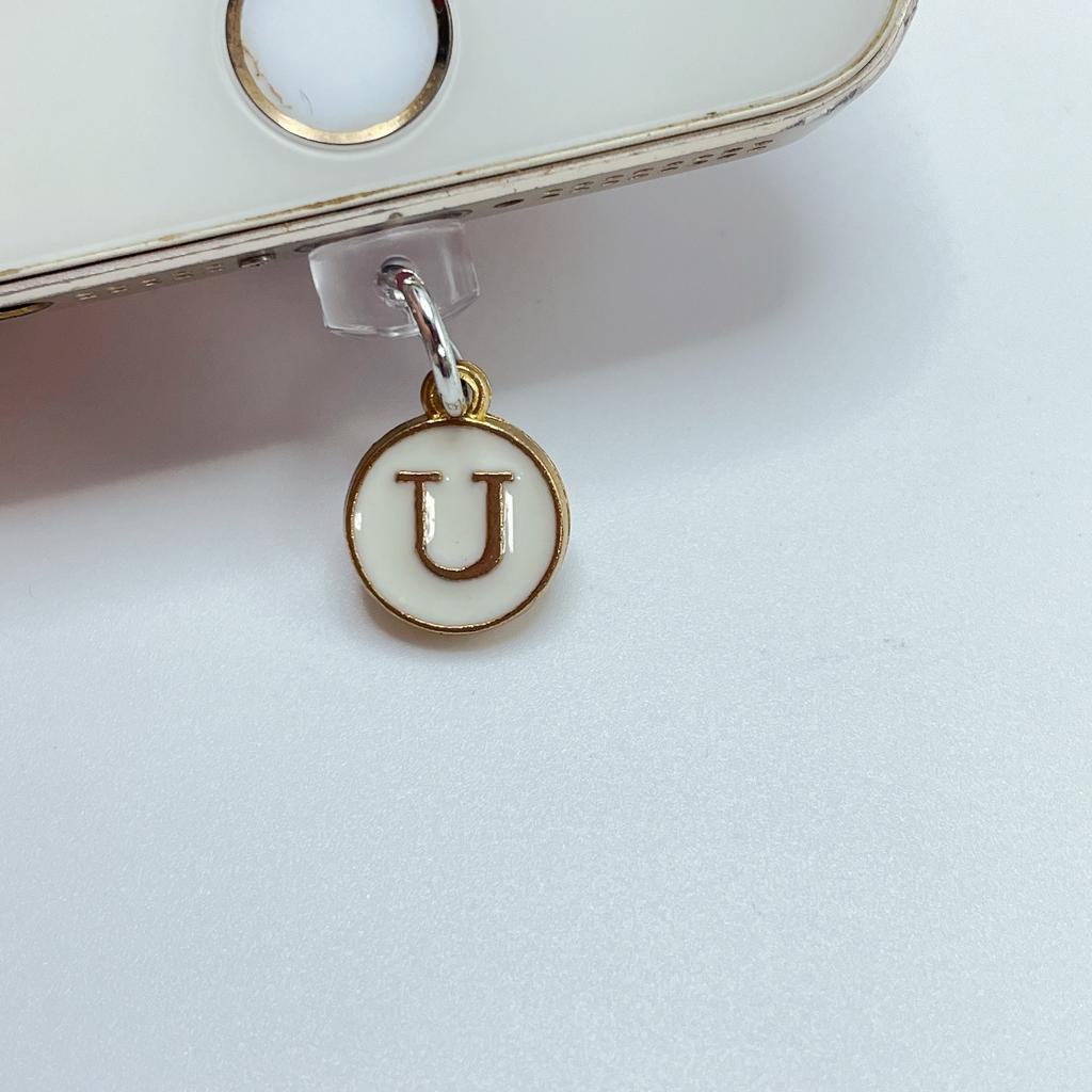 Dust Plug For Phone - Metal Pendant With 26 White English Letters - Dust Plug For Phone Jack,mobile Phone Decorations