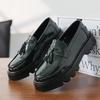 Men's Loafers New British Style Business Dress Glossy One-pedal Big Head Shoes Thick Sole Heightening Casual Leather Shoes