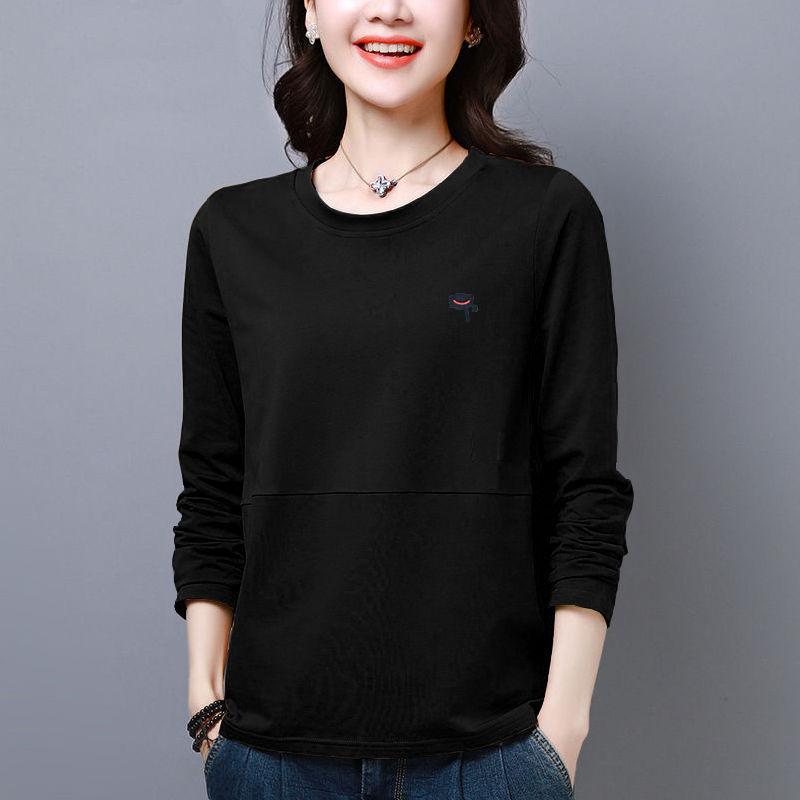 Female Autumn Daily T-shirt Long Sleeve Simple Slim Clothing