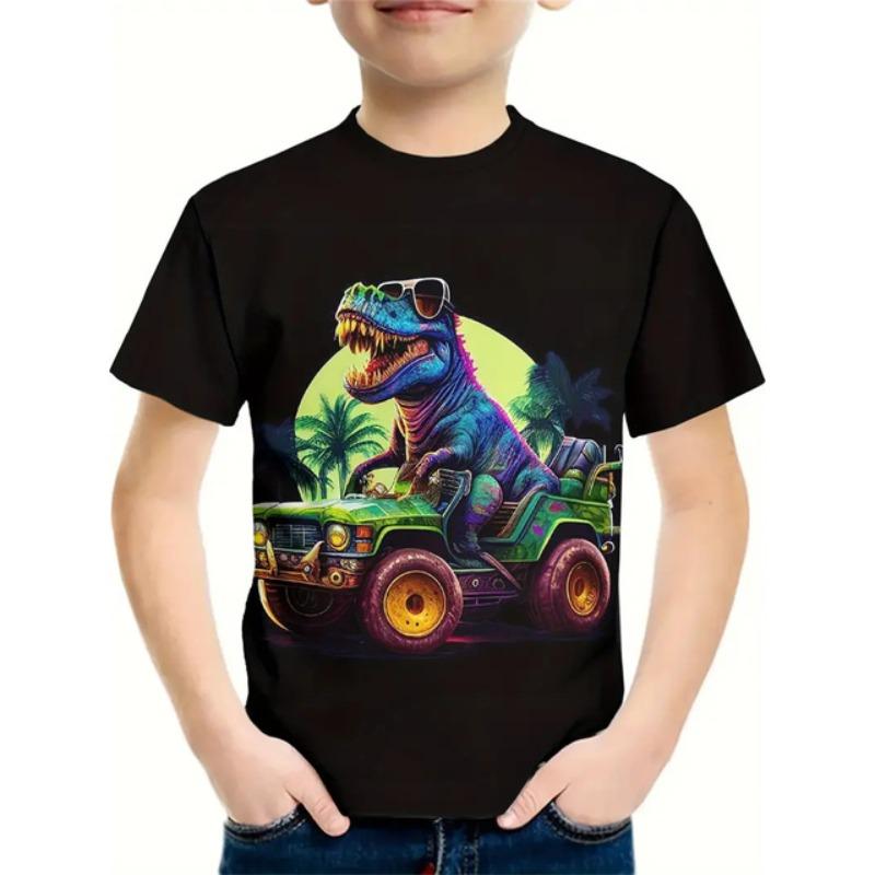 3d Print Retro Animal Top Tee Shirt Kids Boys Clothes Short Sleeve Casual Children's Clothing Fashion T Shirt For Boys