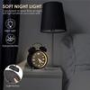 Metal Frame Twin Bell Alarm Clock - 4 Inch 3D Dial with Backlight Loud Battery-Powered Desk Clock for Home & Office Use