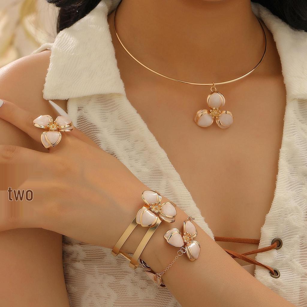 Colorful Drip Oil Flower Stud Earrings - Simple Double-Layer Petal Design for Women, Perfect for Spring and Summer