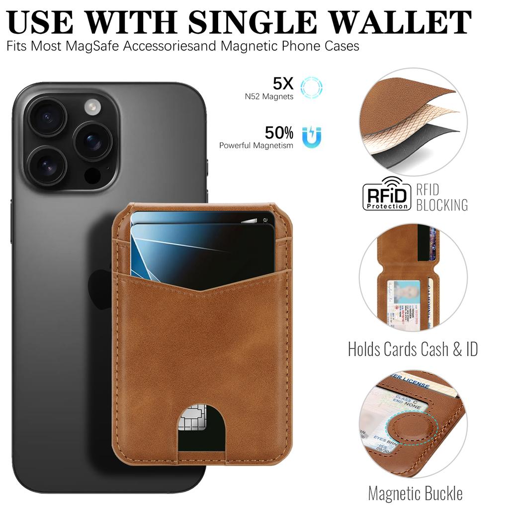 Magnetic Leather Phone Case with Card Holder for iPhone 12 - 17 Series Multi - functional Stand Shockproof Protective Cover