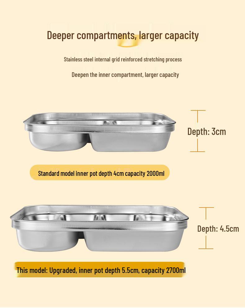 304 Stainless Steel Insulated Lunch Box with Lid, Large Capacity for Adults, Office & Student Use, Microwave Safe Bento Box