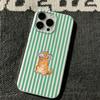 Striped Orange Cat Soft Phone Case For Iphone 17 15 16 14 Plus 13 Pro Max 12 11 17Air Funda Coque Anti-Slip Phone Cover