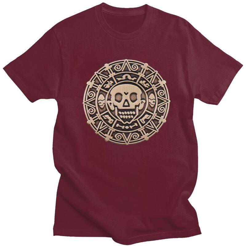 Custom Mens Aztec Pirates Caribbean Skull T Shirts Short Sleeves Cotton Tshirt Tshirt Leisure Tees Clothing