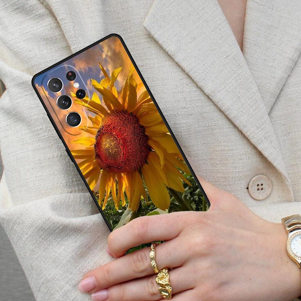 Beauty Yellow Sunflower Cell Phone Case for Samsung Galaxy S26 Ultra S25 S24 S23 S22 S21 S20 Note10 Cover