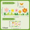 Colorful Flowers Butterflies Window Stickers Static Cling PVC Waterproof Floral Decal For Home Bedroom Bathroom Glass Decoration