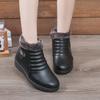 Winter Plus Size Warm mit Samt rutschfeste weiche Unterseite Lederschuhe Damen kurze Stiefel