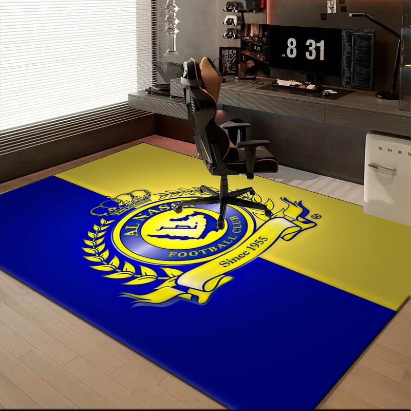 Nassr Football Club Crest Printed Office Carpet Chair Cushion  Entryway Rug, Rugs for Living Room, Bedroom Christmas gifts